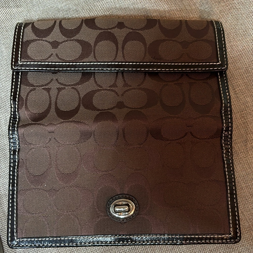 Vintage COACH Signature Slim Envelope Credit Card Wallet Chocolate Brown - Picture 9 of 10